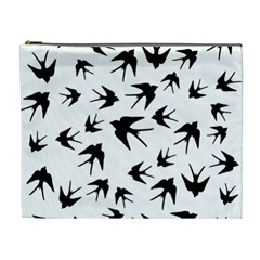 Vintage Birds Pattern Cosmetic Bag (xl) by Valentinaart