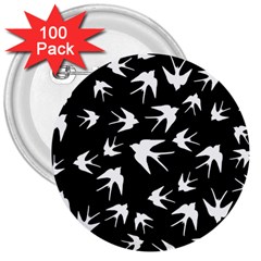 Birds Pattern 3  Buttons (100 Pack)  by Valentinaart