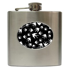 Birds Pattern Hip Flask (6 Oz) by Valentinaart