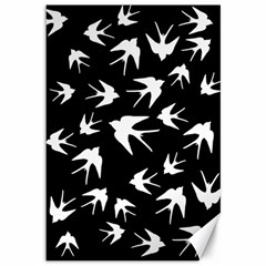 Birds Pattern Canvas 12  X 18  by Valentinaart