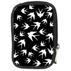 Birds Pattern Compact Camera Leather Case by Valentinaart