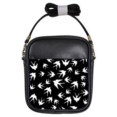 Birds Pattern Girls Sling Bag by Valentinaart