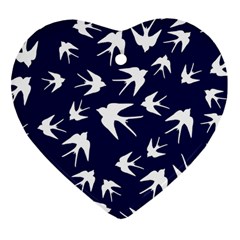 Birds Pattern Ornament (heart) by Valentinaart