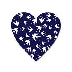 Birds Pattern Heart Magnet by Valentinaart