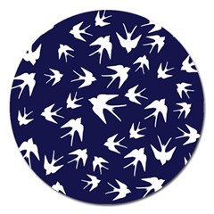 Birds Pattern Magnet 5  (round)