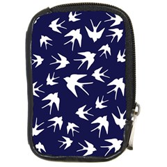 Birds Pattern Compact Camera Leather Case by Valentinaart