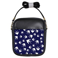 Birds Pattern Girls Sling Bag by Valentinaart