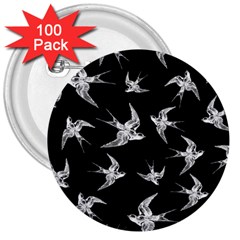 Birds Pattern 3  Buttons (100 Pack)  by Valentinaart