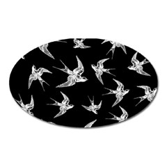 Birds Pattern Oval Magnet by Valentinaart