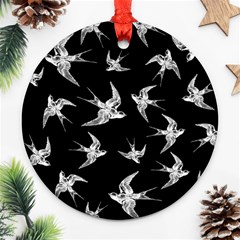 Birds Pattern Round Ornament (two Sides) by Valentinaart