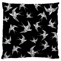 Birds Pattern Large Flano Cushion Case (two Sides) by Valentinaart