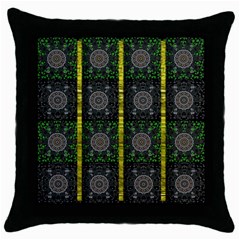 Stars And Flowers Decorative Throw Pillow Case (black) by pepitasart