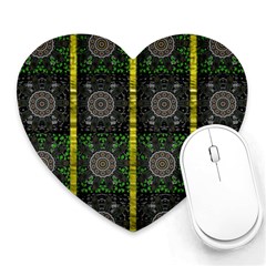 Stars And Flowers Decorative Heart Mousepads by pepitasart