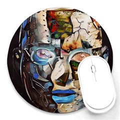 Robot Cyborg Cyberpunk Automation Round Mousepads by Simbadda