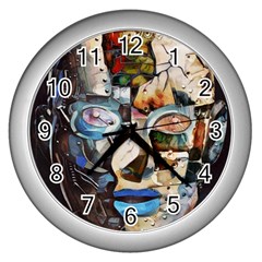 Robot Cyborg Cyberpunk Automation Wall Clock (silver) by Simbadda