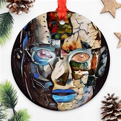 Robot Cyborg Cyberpunk Automation Round Ornament (two Sides) by Simbadda