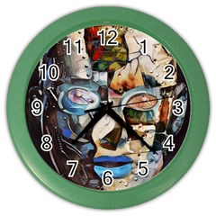 Robot Cyborg Cyberpunk Automation Color Wall Clock by Simbadda