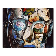 Robot Cyborg Cyberpunk Automation Double Sided Flano Blanket (large)  by Simbadda