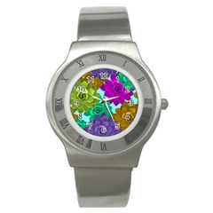 Flowers Stamping Pattern Reason Stainless Steel Watch by Simbadda