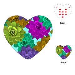 Flowers Stamping Pattern Reason Playing Cards (heart) by Simbadda