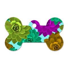 Flowers Stamping Pattern Reason Dog Tag Bone (one Side) by Simbadda