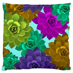 Flowers Stamping Pattern Reason Large Cushion Case (one Side) by Simbadda