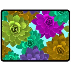 Flowers Stamping Pattern Reason Double Sided Fleece Blanket (large)  by Simbadda