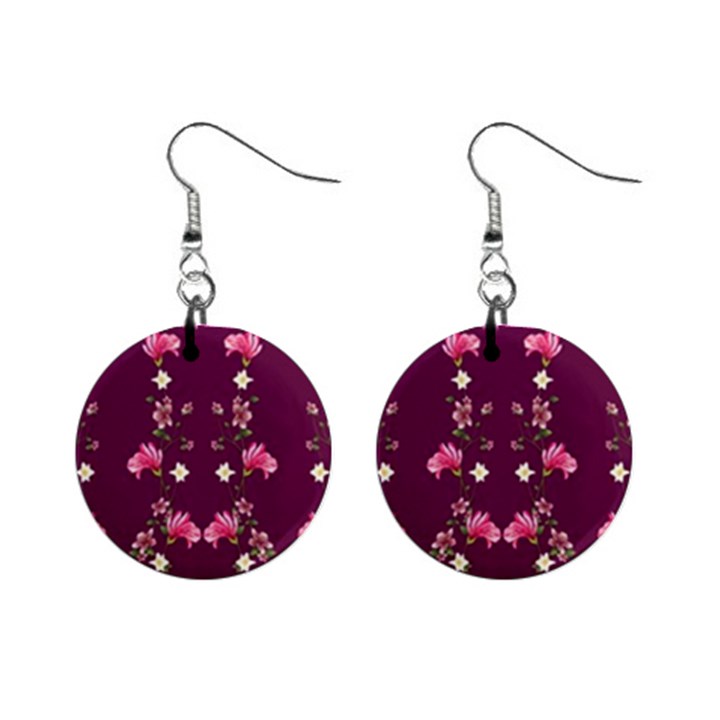 New Motif Design Textile New Design Mini Button Earrings