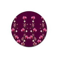 New Motif Design Textile New Design Rubber Round Coaster (4 pack) 