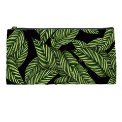 Leaves Black Background Pattern Pencil Cases by Simbadda