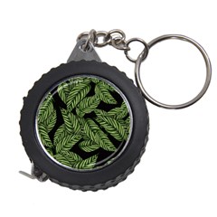 Leaves Black Background Pattern Measuring Tape by Simbadda