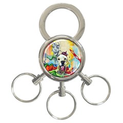 Wall Girl Dog Graphite Street Art 3-ring Key Chains by Simbadda