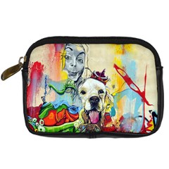 Wall Girl Dog Graphite Street Art Digital Camera Leather Case by Simbadda