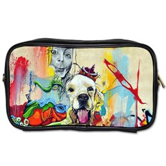 Wall Girl Dog Graphite Street Art Toiletries Bag (one Side) by Simbadda