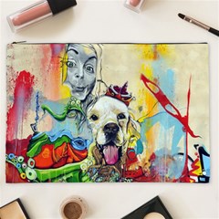 Wall Girl Dog Graphite Street Art Cosmetic Bag (xxl) by Simbadda