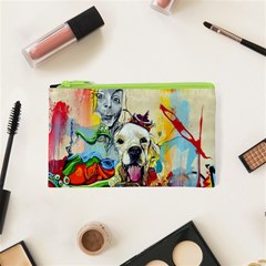 Wall Girl Dog Graphite Street Art Cosmetic Bag (xs) by Simbadda