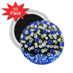 Marguerite Cornflower Vase Blossom 2 25  Magnets (10 Pack)  by Simbadda