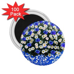 Marguerite Cornflower Vase Blossom 2 25  Magnets (100 Pack)  by Simbadda