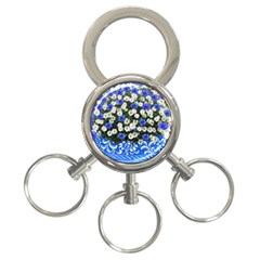 Marguerite Cornflower Vase Blossom 3-ring Key Chains by Simbadda