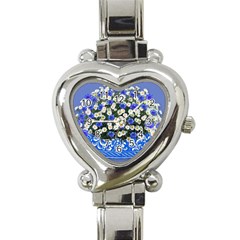 Marguerite Cornflower Vase Blossom Heart Italian Charm Watch by Simbadda