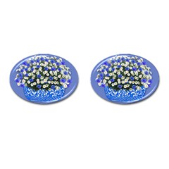 Marguerite Cornflower Vase Blossom Cufflinks (oval) by Simbadda