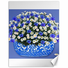 Marguerite Cornflower Vase Blossom Canvas 18  X 24  by Simbadda