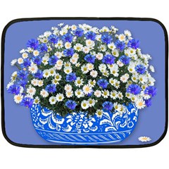 Marguerite Cornflower Vase Blossom Fleece Blanket (mini) by Simbadda