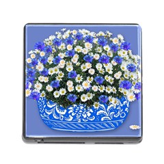 Marguerite Cornflower Vase Blossom Memory Card Reader (square 5 Slot) by Simbadda