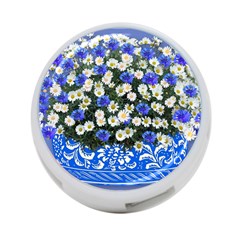 Marguerite Cornflower Vase Blossom 4-port Usb Hub (one Side) by Simbadda