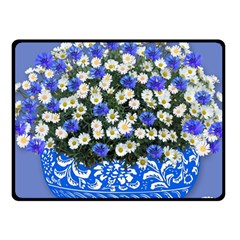 Marguerite Cornflower Vase Blossom Fleece Blanket (small) by Simbadda