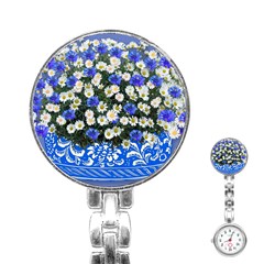 Marguerite Cornflower Vase Blossom Stainless Steel Nurses Watch by Simbadda