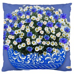 Marguerite Cornflower Vase Blossom Standard Flano Cushion Case (two Sides) by Simbadda