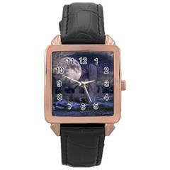 Place Of Worship Scotland Celts Rose Gold Leather Watch  by Simbadda