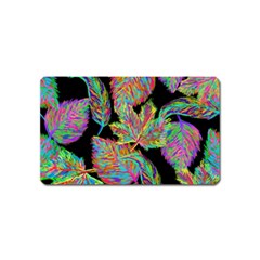 Autumn Pattern Dried Leaves Magnet (name Card) by Simbadda